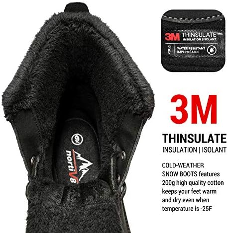 NORTIV 8 Men's Waterproof Winter Snow Boots
