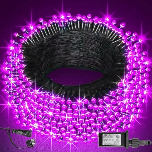 TW SHINE Halloween Lights, 200 LED 66FT Outdoor Halloween Light Plug in with 8 Modes, Waterproof Christmas Lights Outdoor, Indoor Decorations for Party Yard Haunted House Decor, Purple