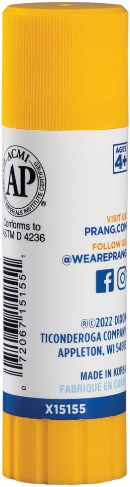 Prang Washable Glue Stick, Clear, 0.74 Oz., 12 Count