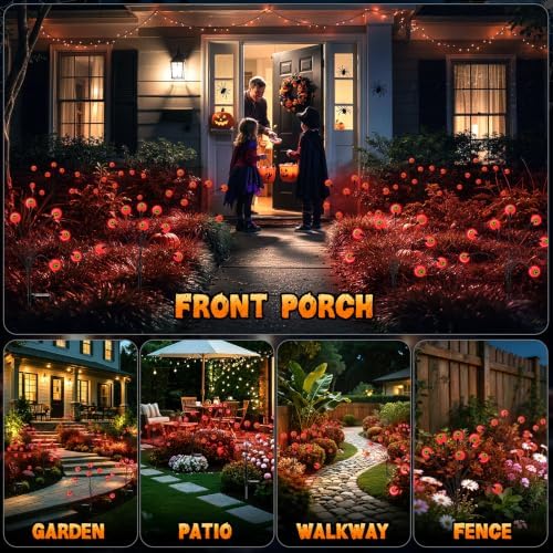 Halloween Decorations Outdoor, 6Pack 48 LEDs Solar Eyeball Lights