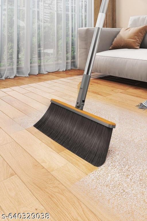 Long Handle Broom and Dustpan Set, Upright Standing Floor Cleaning Combo with Windproof Dustpan – Durable Home & Office Use |PAR-P1123