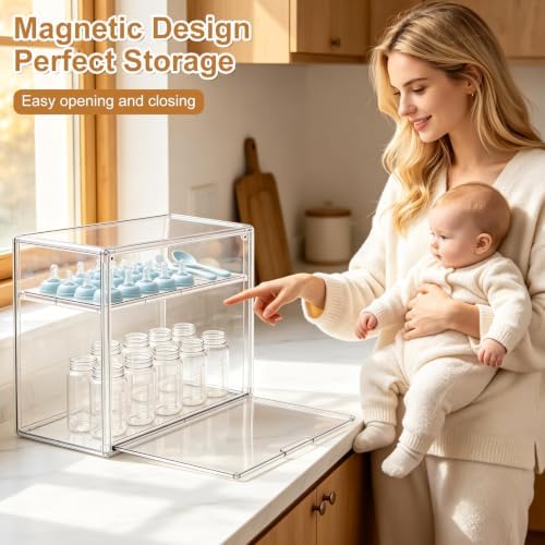 ERTIUANIO Baby Bottle Organizer for Countertop Cabinet Storage