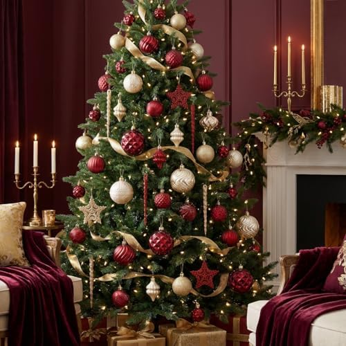 Valery Madelyn 100ct Christmas Tree Decorations Variety Ball Ornaments Set