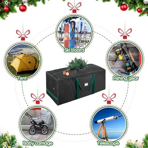 BALEINE 9 ft Christmas Tree Storage Bag, Heavy Duty 900D Oxford Fabric with Reinforced Handles and Dual Zippers Wide Opening, Extra Large Storage Container for Trees and Decorations (Black)