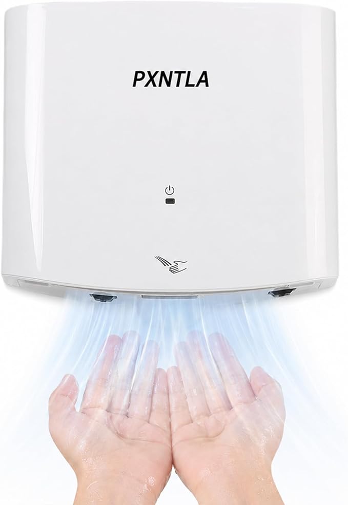 Hand Dryer, 12-15 Seconds Fast Dry Hands, 100-130V Voltage, Bottom Hot & Cold Air Switch, IPX1 Waterproof & 60s Overheat Protection