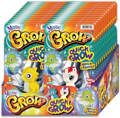 JA-RU Magic Grow Toy (24 Units Assorted) Place in Water & Grows 319-24