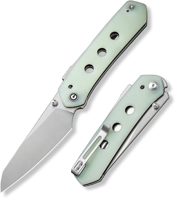 CIVIVI Vision FG Pocket Knife, 3.54" Nitro-V Reverse Tanto Blade C22036-2 | Superlock Folding Knife with G10 Handle, Reversible Ambidextrous Clip for EDC Camping Hiking