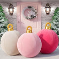 3 Pcs 32 Inch Velvet Christmas Inflatable Balls, Hot Pink, Blush, Beige
