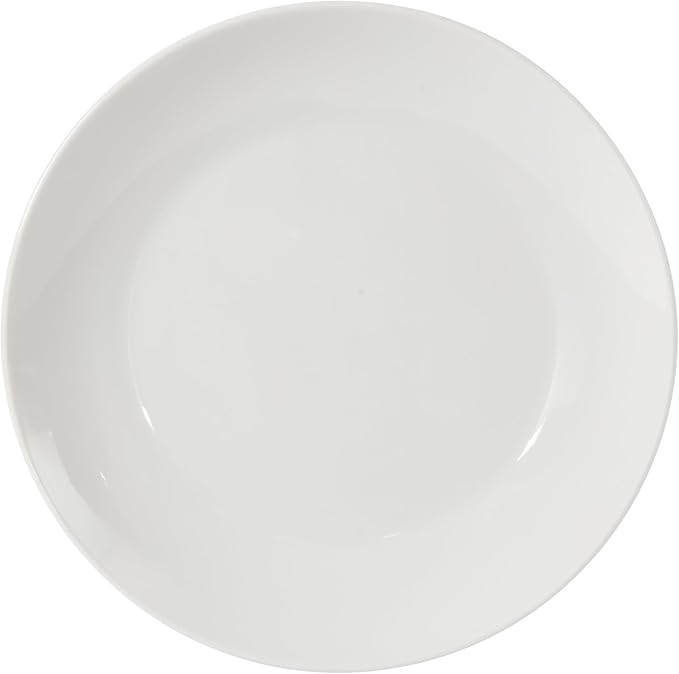 Gibson Home Summit View 17-Piece Porcelain Plates and Bowls Set W/Metal Rack - Plates, Bowls & Mugs Dinnerware Set for 4 - White