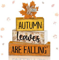 Lineshading 4 Pcs Fall Table Decorations Wooden Autumn Maple Leaf Decor