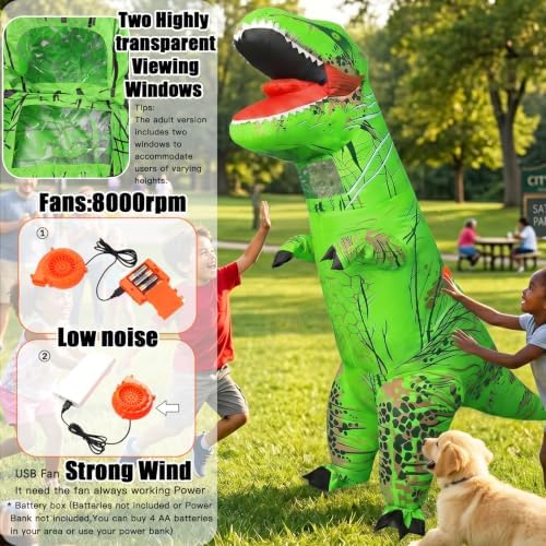 Inflatable Dinosaur Costume for Kids and Adults, Blow Up Party Suit