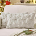 MIULEE Christmas Throw Pillow Covers Cream White Set of 2 12x20 Lumbar