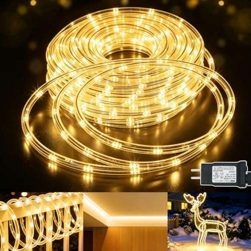 KNONEW 1000 LED Rope Lights Outdoor 170FT Rope Light for Outside Waterproof