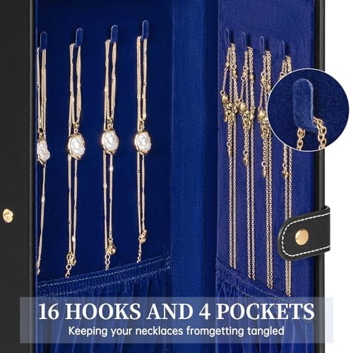 AKOZLIN 6-Tier Jewelry Box Organizer 5 Drawers Storage XLarge BlackBlue