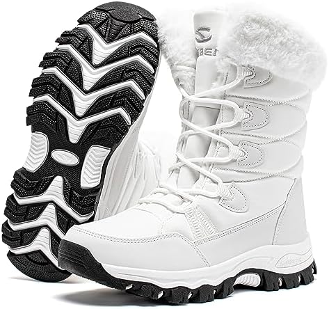 HOBIBEAR Women's Waterproof Winter Snow Boots Lightweight Warm Faux Fur Lined Mid-Calf Booties