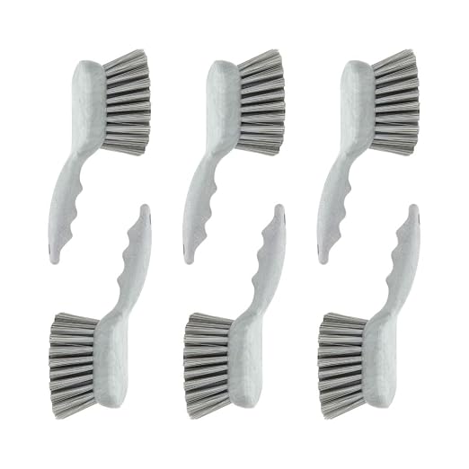 SPARTA 40541EC23 Plastic Scrub Brush, Utility Brush, Kitchen Brush With Hanging Hole For Cleaning, 8 Inches, Gray, (Pack of 6)
