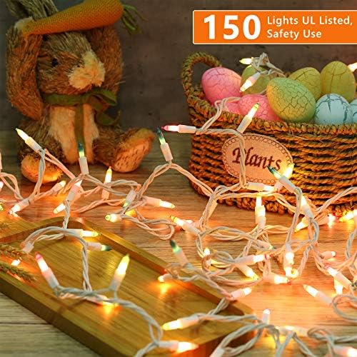 BrizLabs Pastel Easter Lights, 34.8ft 150 Count Multicolor Pastel Lights