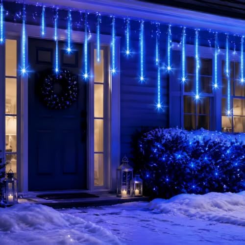 Aukora Christmas Lights Outdoor, UL Certified Meteor Shower Lights Blue