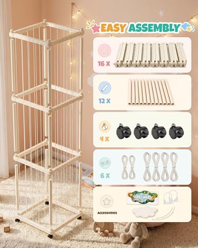Stuffed Animal Storage Organizer for Kids Room, Freestanding Toy Storage Rack with Large Capacity, ABS Material, Easy Assembly- Space-Saving Plush Toy Holder for Nursery & Playroom