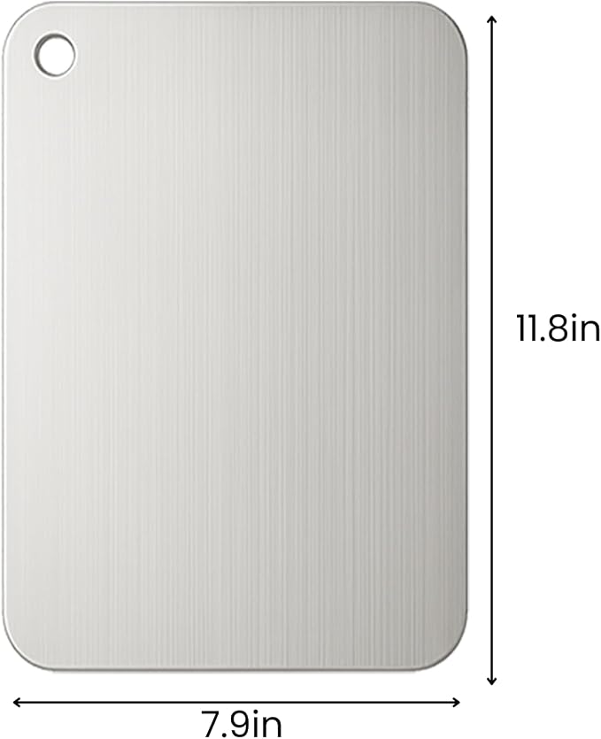 Titanium Cutting Board, 100% Pure Titanium Chopping Board for Kitchen, Hygiene & Durability Double Sided Cutting Board, Non-toxic Chopping Board, Dishwasher Safe (12“ x 8”)