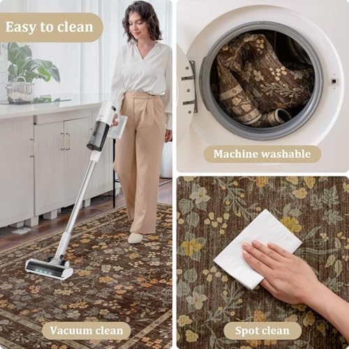 chakme Office Chair Mat for Hardwood Floor, 60"x45" Easy Glide Computer Desk Mat Protector for Rolling Chair Under Desk Rug Nonslip Backing, Machine Wash, (Floral)