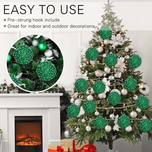 Lyrow 24 Pcs 4" Christmas Ball, Green