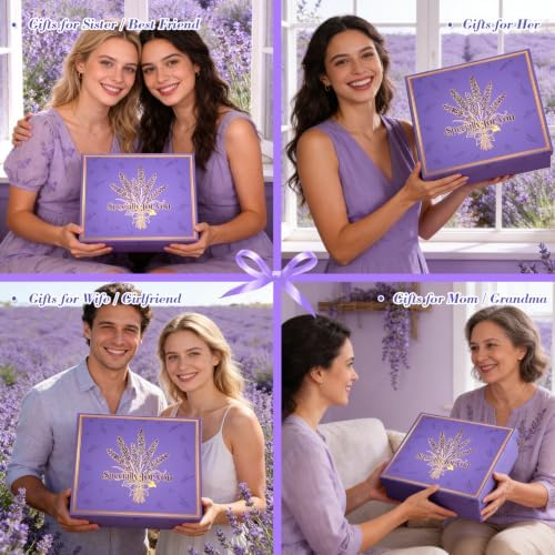 Birthday Gifts for Women Lavender,Self Care Gift,Spa Gift Baskets for Women
