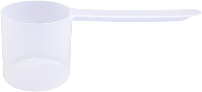 70cc Long Handle Measuring Scoop (4.73 Tbsp / 2.37 oz / 70mL) - Heavy-Duty Plastic Spoon for Powders, Protein, Coffee, and Baking, 100-Pack
