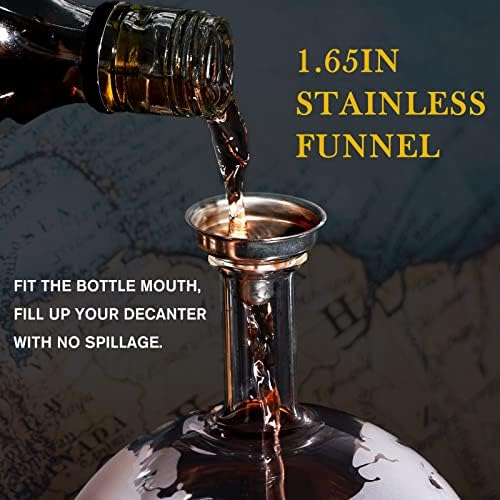 PONPUR Whiskey Globe Decanter, Gifts for Men Dad Him Christmas, Anniversary Birthday Gift for Husband Boyfriend Brother Grandpa, Unique Housewarming Presents Whisky Bourbon Decanter, 1000ml