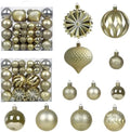 Christmas Tree Balls Ornaments Set, 48 Pcs Shatterproof Plastic Decorative Baubles Shiny Hanging Ball Ornaments for Xmas Tree Holiday Party Wedding Decoration, Gold