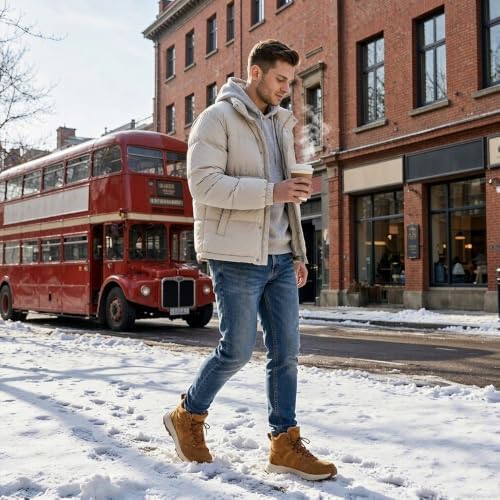 Winter Boots for Men and Women, Warm Fur-Lined Snow Boots with Slip-Resistant Outsole, High-Top Hiking Boots for Outdoor Walking and Cold Weather