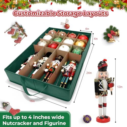 Large Christmas Ornament Storage Box Keeps 72 4" & 3 Individual Trays