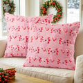 eowvsio 2PCS Christmas Axolotl Throw Pillow Covers 18x18 inch,Christmas Decor Soft Plush Faux Fur Wool Couch Cushion Case for Chair Sofa Bedroom Living Room