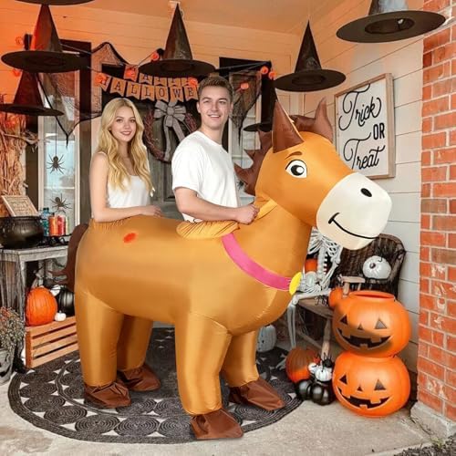 Halloween Couples Inflatable Horse Costume Adult, Ride On Horse Costumes, Blow Up Horse Costume, Couples Costumes 2026 for Halloween Men Women Cosplay Party
