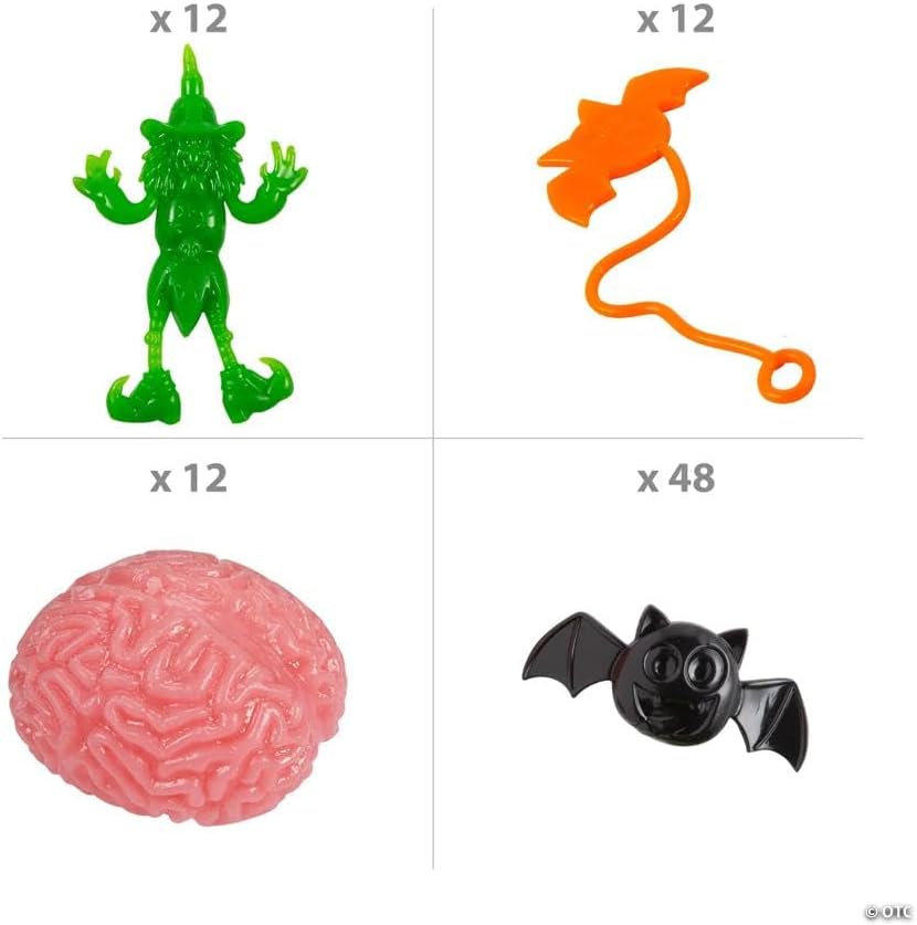 Fun Express Halloween Party Favors, 84 Pc Halloween Squishies Stretchy Toys