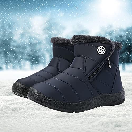Eagsouni Snow Boots for Women Winter Waterproof Warm Zip Ankle Boots