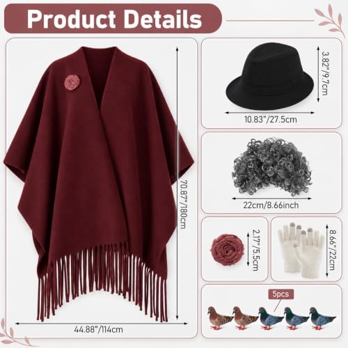 10 Pcs Halloween Movie Pigeon Costume Set for Women