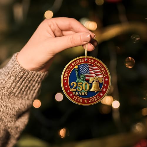 250 Anniversary USA Ornament, 2D Acrylic America Merchandise 250, Christmas in July Decorations, Christmas Decorations, USA 250th Anniversary, USA 250th Birthday Gifts