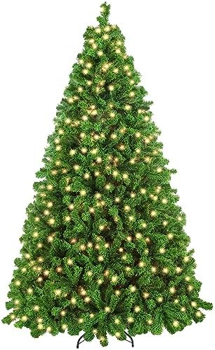 Yaheetech 7.5ft Prelit Artificial Christmas Tree with 550 Warm White Lights