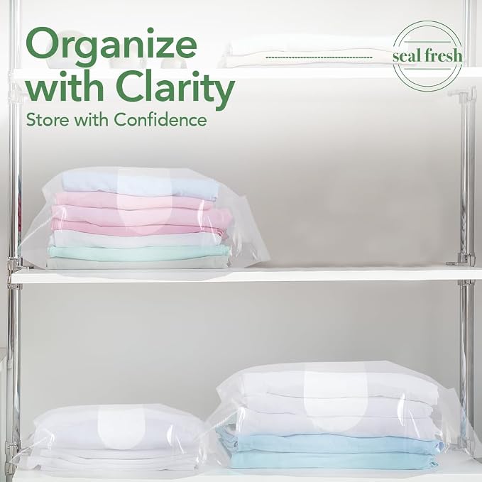 Seal Fresh 5 Gallon Large Plastic Storage Bags – 18" x 24" (90 Count) – Reusable XXL Extra Large Clear Jumbo Zip Bags with Sealable Zipper Top For Clothes, Travel, Moving