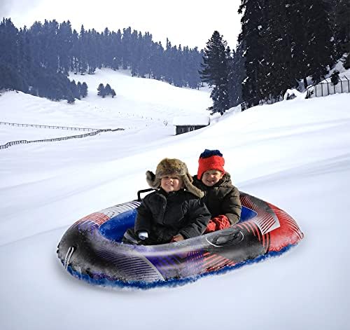 Slippery Racer Inflatable Toboggan Snow Sled for Kids with Reinforced Side Handles.