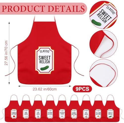 Reallnaive 9 Sets Halloween Condiment Group Costume Adult