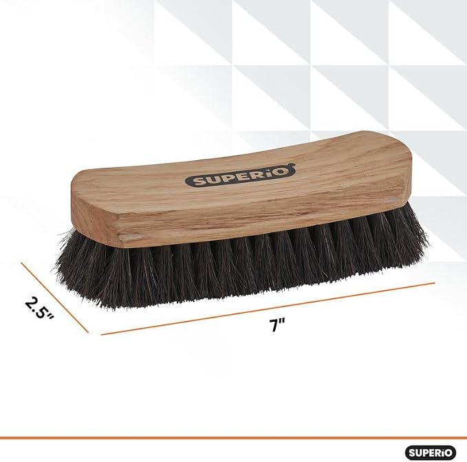 Superio Shoe Brush - Premium 7" Soft Bristles - Ideal for Cleaning and Polishing Shoes and Boots - Creates an Inimitable Shine on Leather - Sturdy and Durable,12 Pack