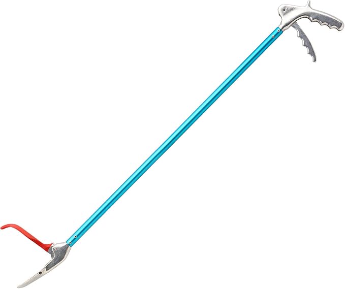 Midwest Gloves 40"L Heavy-Duty Snake Handling Tongs, Blue, Aluminum, Stainless Steel, 2.25" Wide Grip, 40"L