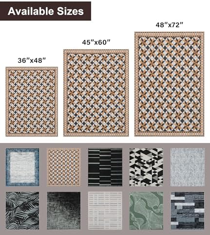chakme Office Chair Mat for Hardwood Floor, 48"x36" Easy Glide Computer Desk Mat Protector for Rolling Chair Under Desk Rug Nonslip Backing, Machine Wash, (Plaid)