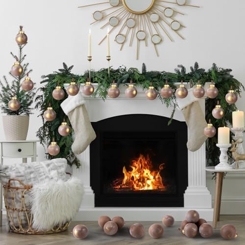Yunlly 12 Pcs Neutral Christmas Ornament, Bronze, 3.15''