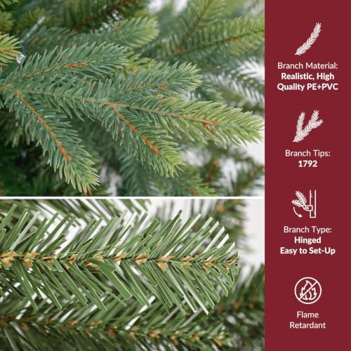 SHareconn 5ft Artificial Prelit Balsam Fir Christmas Tree Dual Color Lights