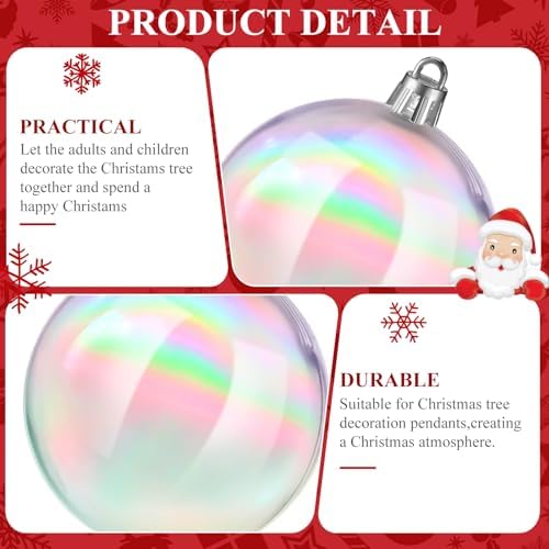 Shappy 50 Pcs Christmas Iridescent Ornaments Halloween Cauldron DIY, Clear