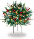 Lighted Christmas Urn Filler, 1 Pack 24 Inch Warm White Planter Decor