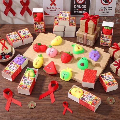 50 Sets Red Ribbon Week Gifts Drug Free Party Favors with Boxes